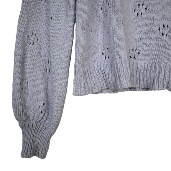 Madewell Womens XS Floral Pointelle Pullover Sweater in Lavender - Picture 8 of 10